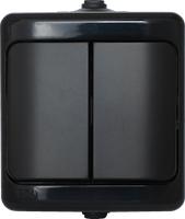 Łącznik świecznikowy natynkowy hermetyczny czarny IP54 Bryza 180905