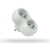 Rozgałęźnik wtyczkowy 2-gniazda z uziemieniem biały Elgotech R-20CA