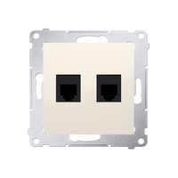 Gniazdo telefoniczne podwójne RJ12 kremowe Simon 54 DT2.01/41 Kontakt-Simon