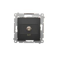 Gniazdo antenowe pojedyncze typu F czarne simon 54 DASF1.01/49 Kontakt-Simon