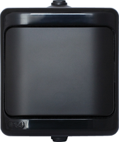 Łącznik pojedynczy natynkowy hermetyczny czarny IP54 BRYZA 180901