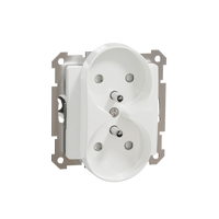 Gniazdo podwójne z uziemieniem białe Sedna Design SDD111275 Schneider