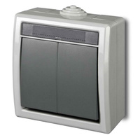 Łącznik świecznikowy natynkowy hermetyczny szary IP55 AQUANT 1202-10