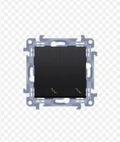 Wyłącznik schodowy podwójny czarny mat SIMON 10 CW6/2.01/49 Kontakt-Simon