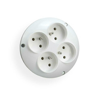 Rozgałęźnik wtykowy 4-gniazda z uziemieniem biały Elgotech RO-40