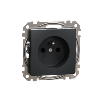 Gniazdo pojedyncze z uziemieniem czarny antracyt Sedna Design&Elements SDD114011 Schneider