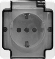 Gniazdo pojedyncze natynkowe hermetyczne schuko biały IP54 BRYZA 181441