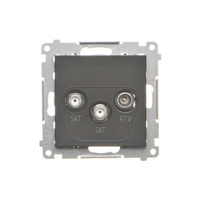 Gniazdo antenowe podwójne SAT-SAT-RTV czarny mat Simon 55 TASK2.01/149 Kontakt-Simon