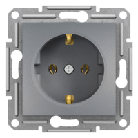 Gniazdo pojedyncze SCHUKO stal Asfora EPH2900162 Schneider