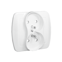 Gniazdo podwójne z uziemieniem AKORD Biały