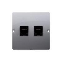 Gniazdo telefoniczne podwójne RJ11 BASIC Inox