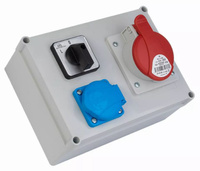 Rozdzielnia czarna z okienikiem 1 x 32A/5P 1 x 16A/5P  4 x 250V ROS 11C/x-21/A