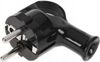 Wtyczka kątowa z uziemieniem Unischuko czarna Elgotech WT-40-2