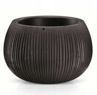 Doniczka okrągla czarny beton BOWL DKB290-B411