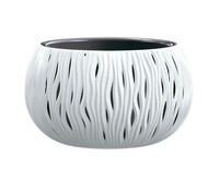Doniczka ozdobna z wkładem biała Bowl Sandy DSK180-S449
