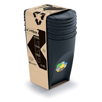 Zestaw koszy na śmieci z recyklingu czarnych 3szt SORTI BOX Keden IKWB35S3-S411