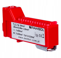 Listwa zaciskowa bezgwintowa czerwona LZB 14/CZ Pawbol E.4136CZ