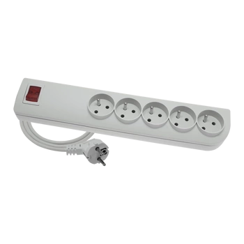 Przedłużacz przeciwprzepięciowy 5-gniazd z/u 1,5m szary Elgotech PSF3-501