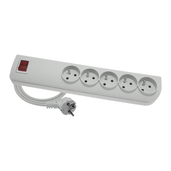 Przedłużacz przeciwprzepięciowy 5-gniazd z/u 1,5m szary Elgotech PSF3-501