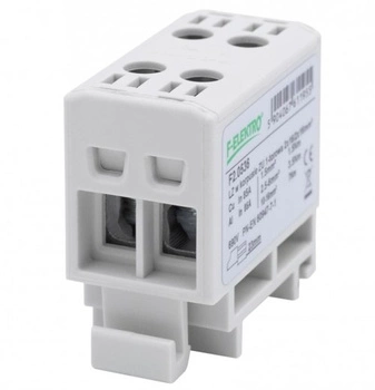 Złączka szynowa szara 2x16mm / 2x16mm Al/Cu 1000V F-elektro F2.0536
