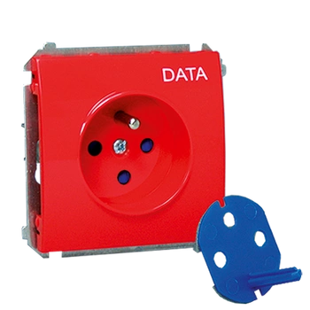 Gniazdo pojedyncze z uziemieniem DATA CLASSIC Czerwony