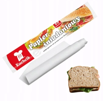 Papier śniadaniowy biały w rolce 40 szt arkuszy Kuchcik