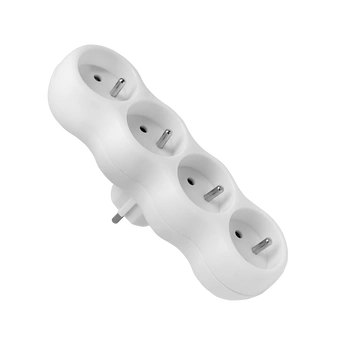 Rozgałęźnik wtykowy 4-gniazda z uziemieniem biały Elgotech R-40CA 