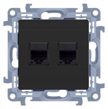 Gniazdo komputerowe 2x.RJ45 czarny mat Simon 10 C52.01/49 Kontakt-Simon