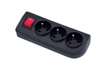 Rozgałęźnik do przedłużacza z wyłącznikiem 3-gniazda z uziemieniem czarny Elgotech GN-30W-2