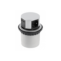 Gniazdo meblowe wpuszczane 100mm 3-gniazda z/u 2xUSB 2,4A aluminium GTV AE-BPW3U100U-53 