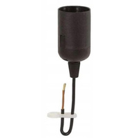 Oprawka termoplastyczna czarna z przewodem E27-6  4A 250V F-elektro F4.0140