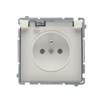 Gniazdo pojedyncze z uziemieniem beżowe IP44 Basic BMGZ1B.01/12A Kontakt-Simon