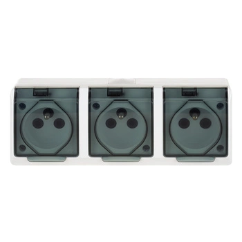 Gniazdo potrójne natynkowe hermetyczne biały HERMES 0323-01 ELEKTRO-PLAST