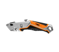Nóż z ostrzem trapezowym w obudowie metalowej + 5 ostrzy NEO 63-706