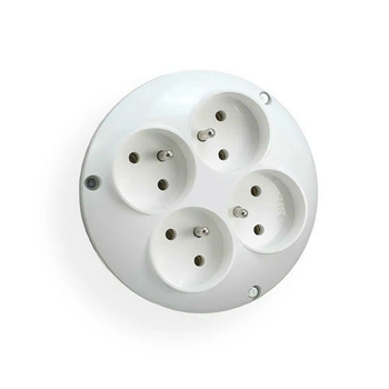 Rozgałęźnik wtykowy 4-gniazda z uziemieniem biały Elgotech RO-40