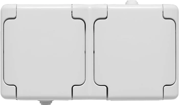 Gniazdo podwójne natynkowe hermetyczne białe IP54 BRYZA 180436