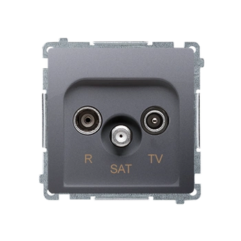 Gniazdo antenowe przelotowe RTV-SAT Inox Basic BMZAR-SAT10/P.01/21 Kontakt-Simon