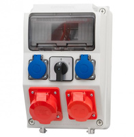 Rozdzielna budowlana CAJA 9-mod gniazda 2x32A 5p 2x230V 0/1 (32A) F-elektro F3.0248