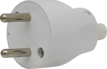 Wtyczka prosta bez uziemienia biała KOS 400440 