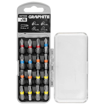 Zestaw bitów PH1/2/3 PZ1/2/3, TX10/15/20/25/27/30 x 25 mm 16 szt. NEO 56T556