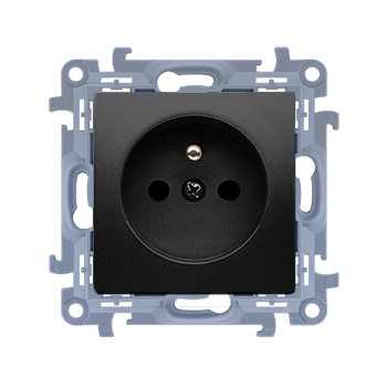 Gniazdo pojedyncze z uziemieniem czarny SIMON 10 CGZ1C.01/49 Kontakt-Simon