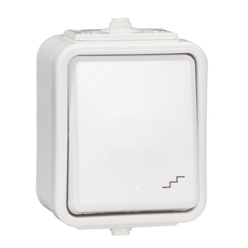 Łącznik schodowy natynkowy hermetyczny biały IP44 CEDAR WNT600C01