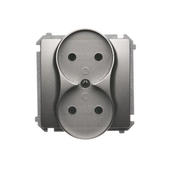 Gniazdo podwójne bez uziemienia satynowe Basic BMG2M.01/29 Kontakt-Simon