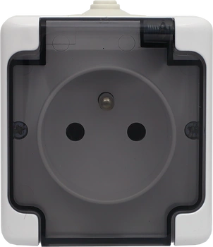 Gniazdo pojedyncze natynkowe heremtyczne biały IP54 BRYZA 181432