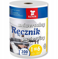Ręcznik papierowy biały celuloza 300 listków sztuk Kuchcik