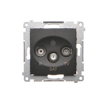 Gniazdo antenowe końcowe R-TV-SAT czarne Simon 54 DASK.01/49 Kontakt-Simon