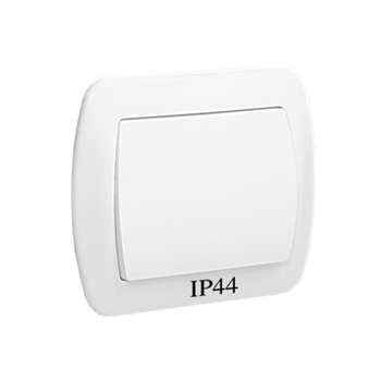 Wyłącznik pojedynczy biały IP44 AKORD AW1B/11 Kontakt-Simon