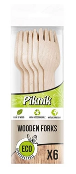 Widelce drewniane piknikowe 6szt ECO Kuchcik 4079