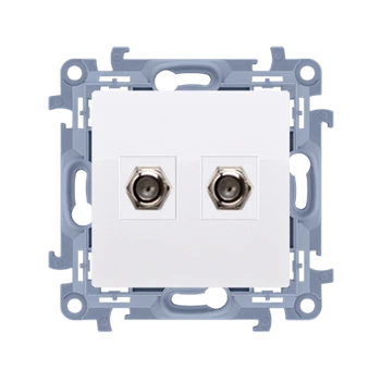 Gniazdo antenowe podójne typu F biały SIMON 10 CASF2.01/11 Kontakt-Simon