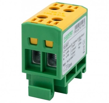 Złączka szynowa żółto - zielona 2x16mm / 2x16mm Al/Cu 1000V F-elektro F2.0537